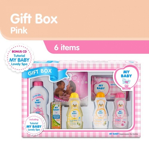 My Baby Gift Box Perawatan Kulit Bayi Warna Pink Kotak 600g
